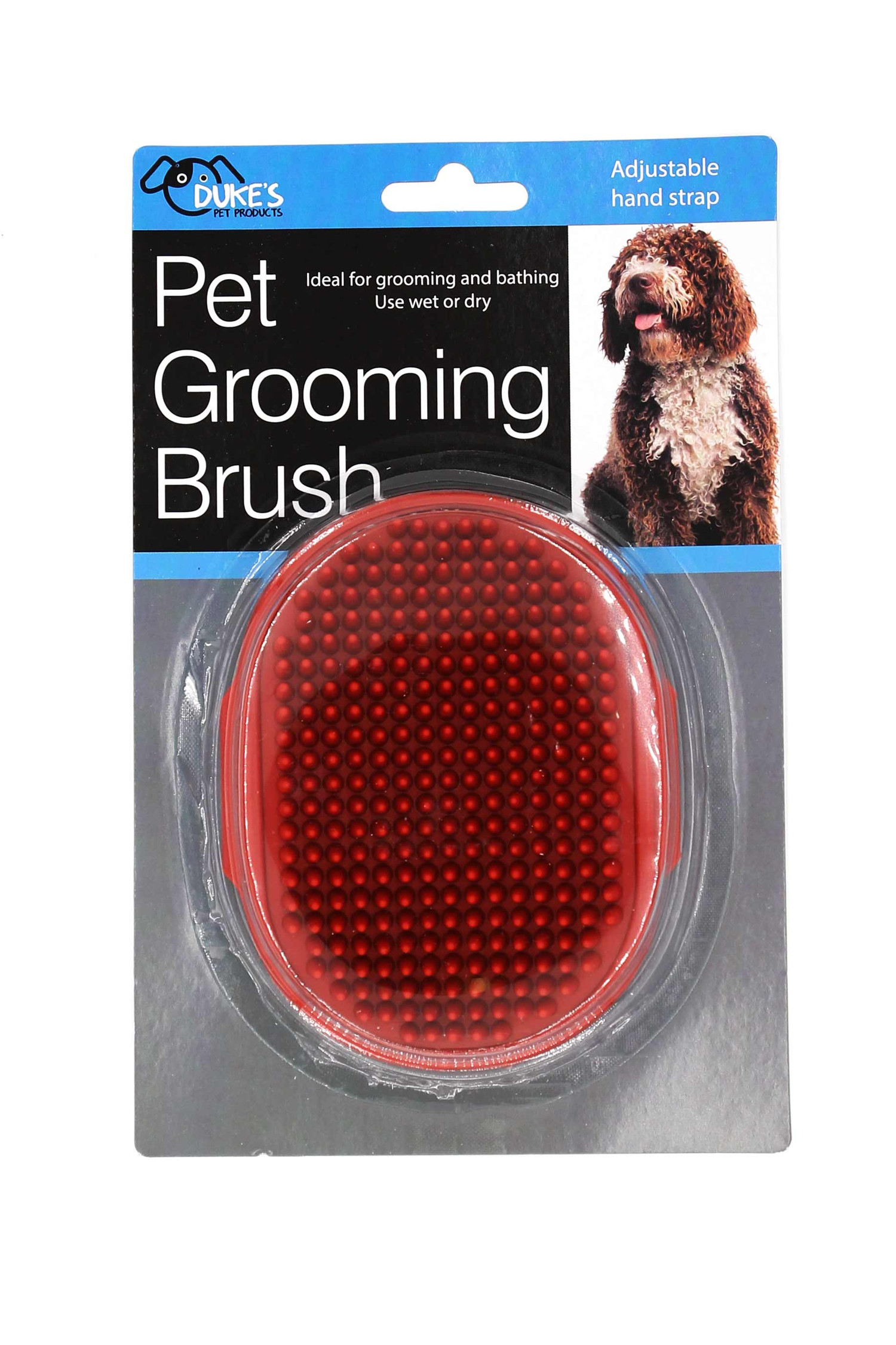 Wet or Dry Pet Brush with Adjustable Hand Strap