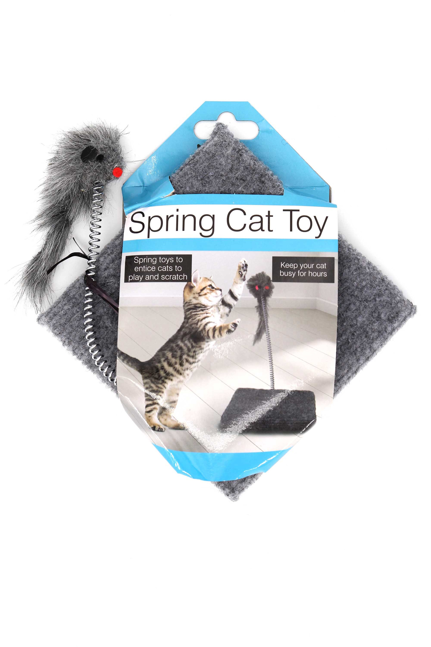 Cat Toys, Cat Toys for Indoor Cats,Cat Spring Mouse Toy Scratch Resistant  Boredom Relief Interactive Kitten Toy with Plush Base for Indoor