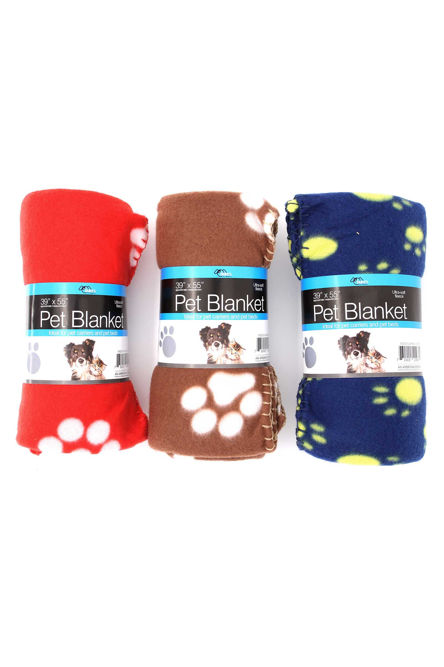 Soft Fleece Paw Print Pet Blanket World of Pets