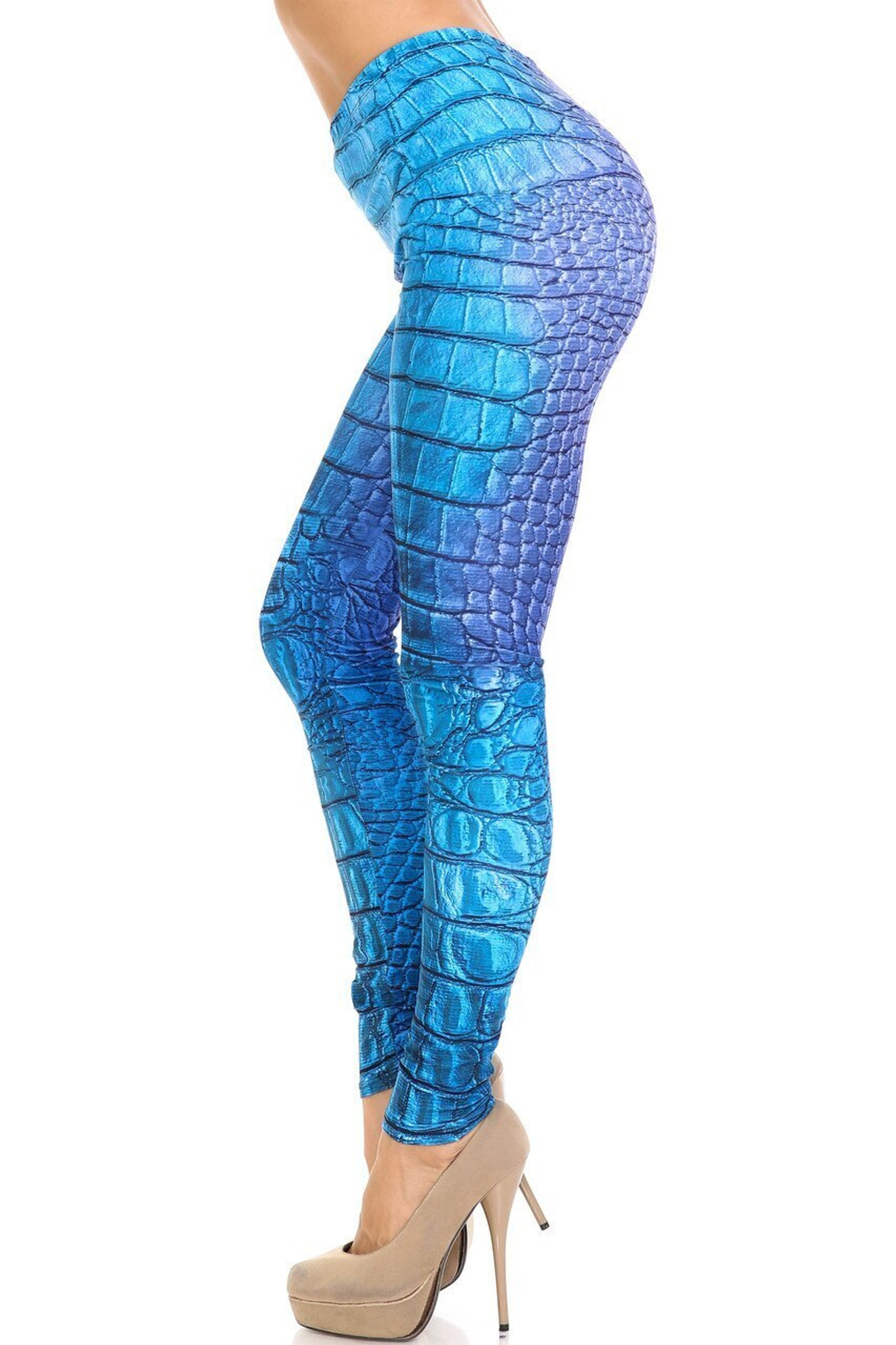 Creamy Soft Black and White Python Snakeskin Extra Plus Size Leggings - 3X-5X  - By USA Fashion™