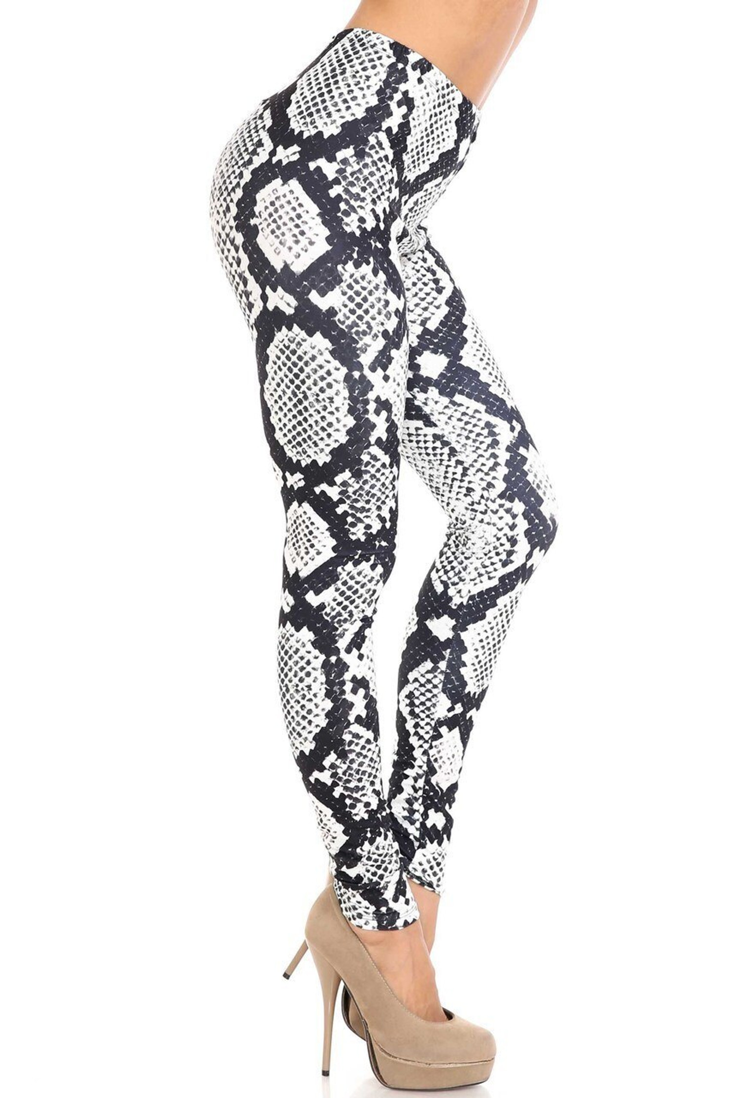 Snakeskin-print leggings - Black - Ladies | H&M IN