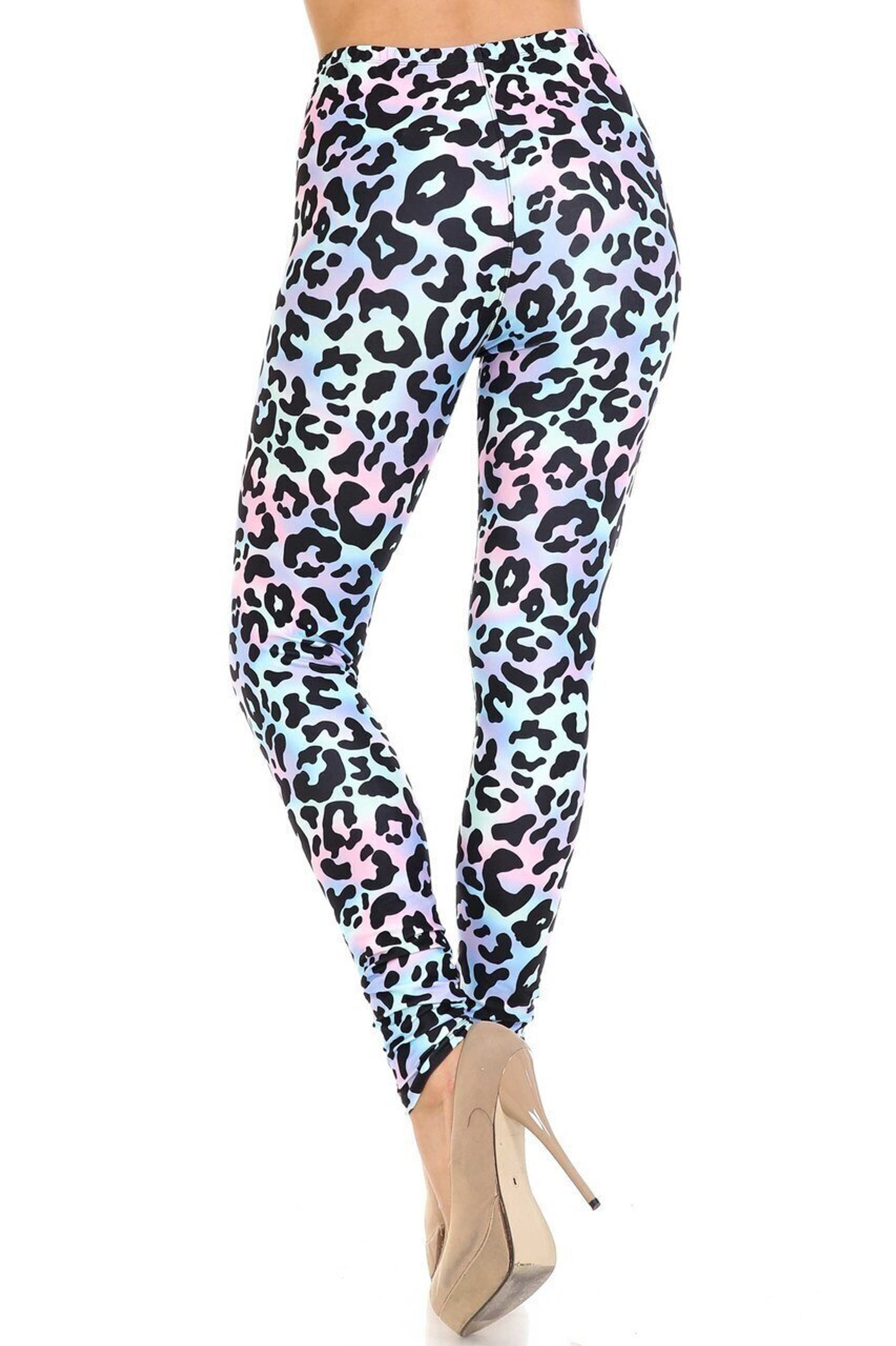 Creamy Soft Chromatic Leopard Extra Plus Size Leggings - 3X-5X - By USA Fashion™