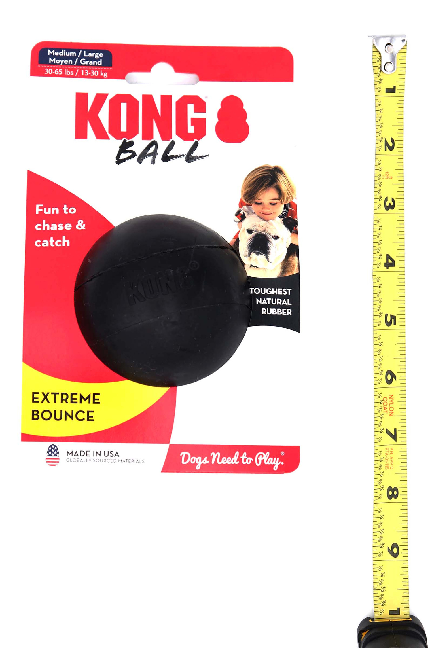 KONG Extreme Black Bounce Ball Dog Toy - Medium Large