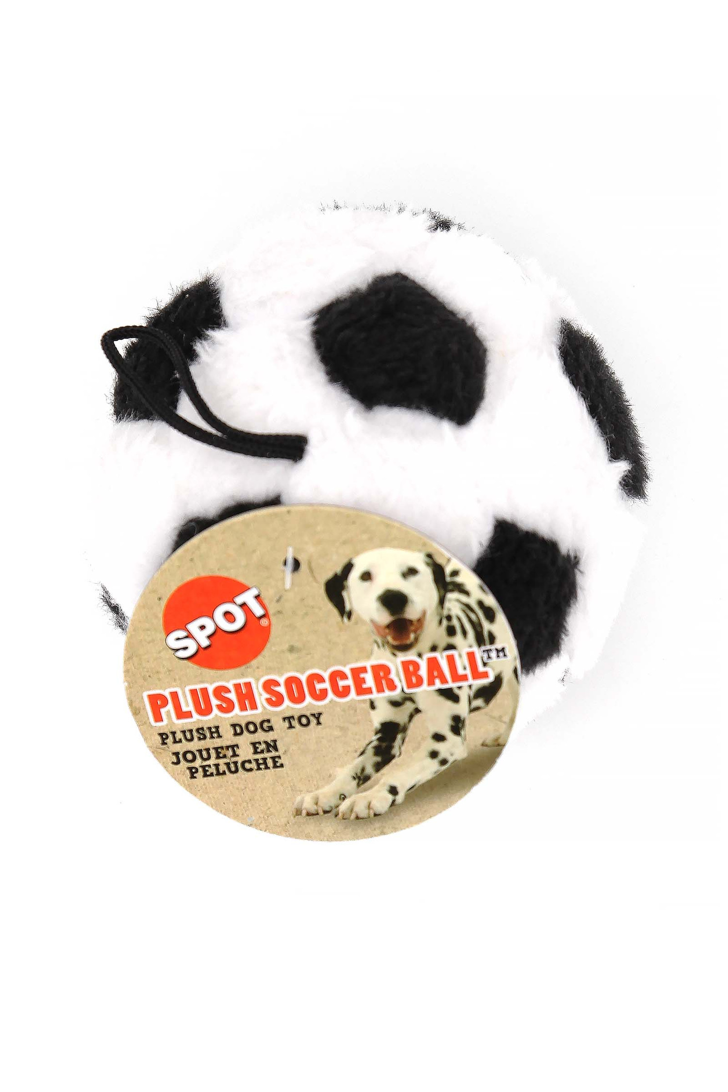 plush dog soccer ball