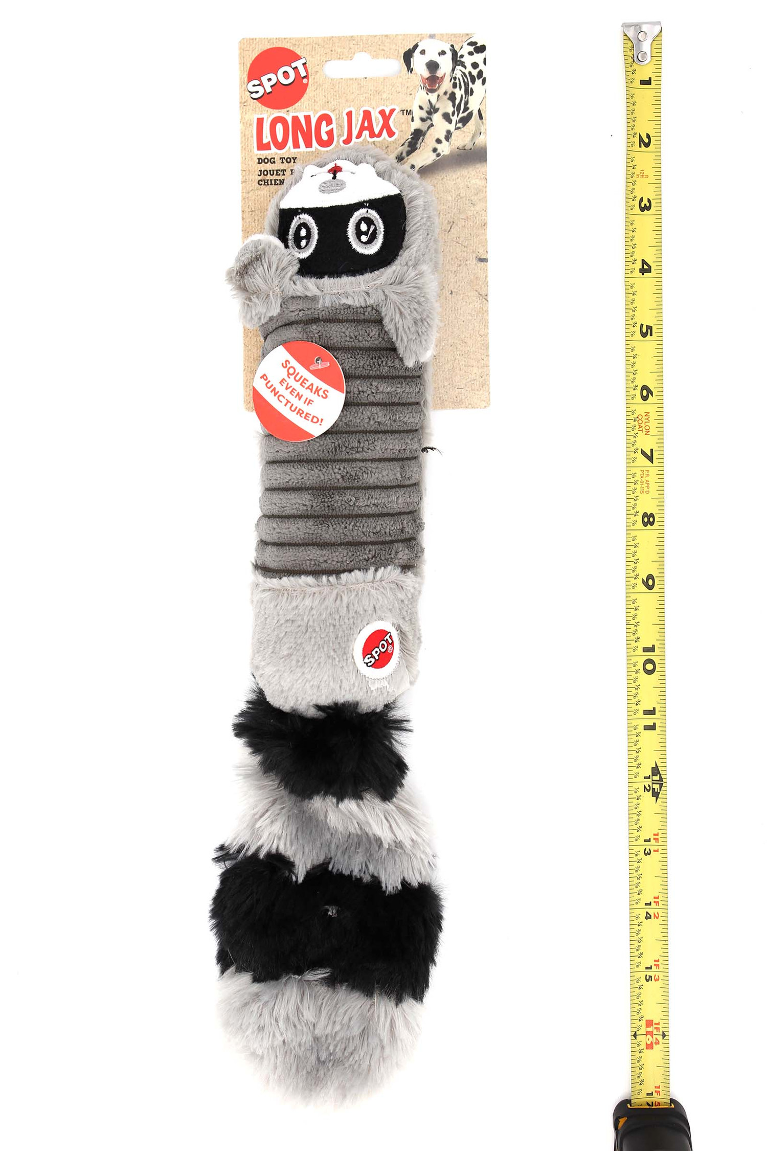 Spot Long Jax Cylinder Plush Squeaky Dog Toy - Assorted Animal Styles