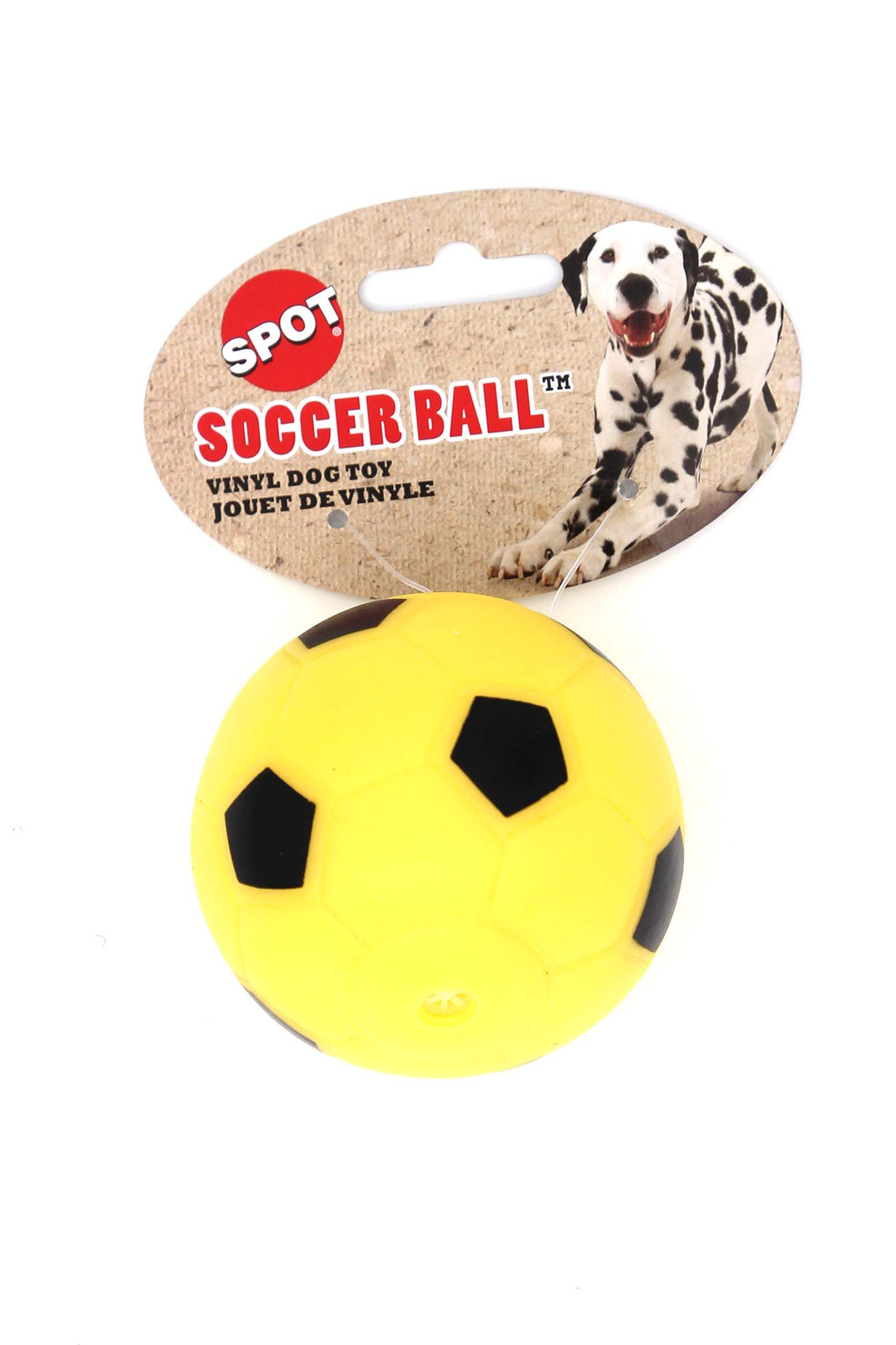 Spot Vinyl Soccer Ball Squeaky Dog Toy - Assorted Colors