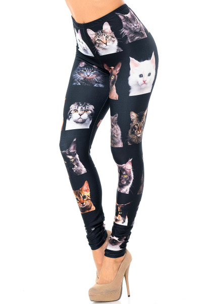 Creamy Soft Cute Cat Faces Leggings - Version 2 - USA Fashion™