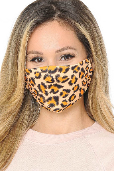Creamsicle Leopard Graphic Print Face Mask