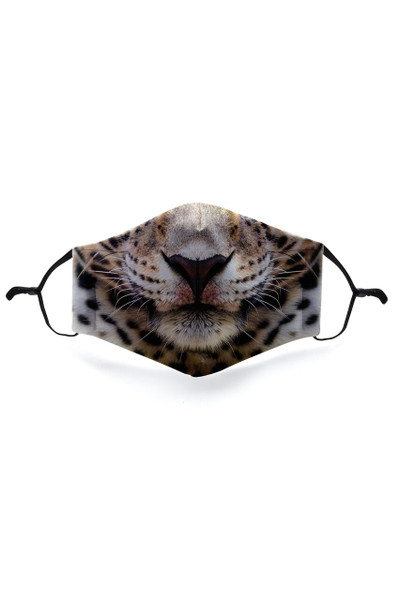 Stoic Leopard Mouth Graphic Print Face Mask