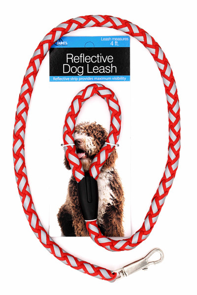 4 Foot Red Reflective Dog Leash
