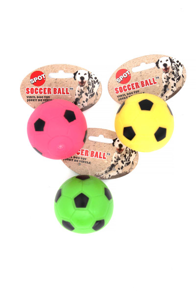 Spot Vinyl Soccer Ball Squeaky Dog Toy - Assorted Colors