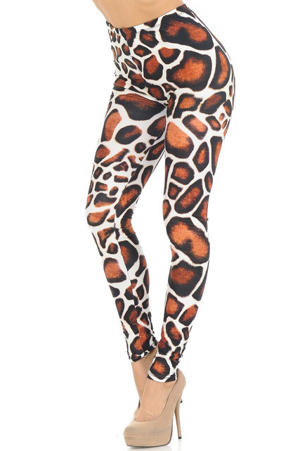 Creamy Soft Tiger Print Leggings - USA Fashion (Brown) One Size