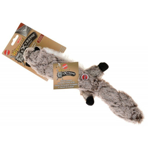 Spot Skinneeez Extreme Mini Raccoon Squeaky Plush Dog Toy