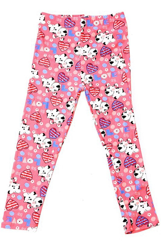 Buttery Soft Pink Puppy Dogs Kids Leggings
