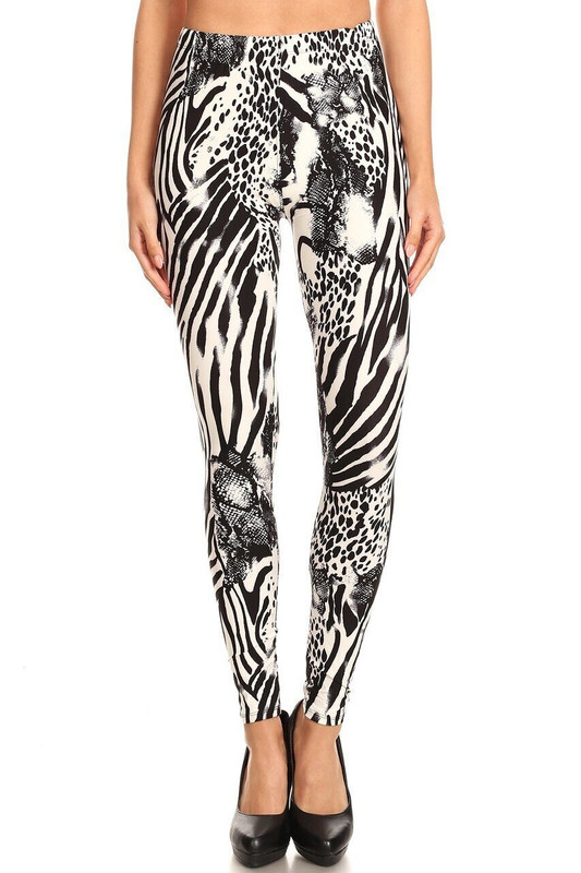 Buttery Smooth Snow Leopard Extra Plus Size Leggings - 3X-5X