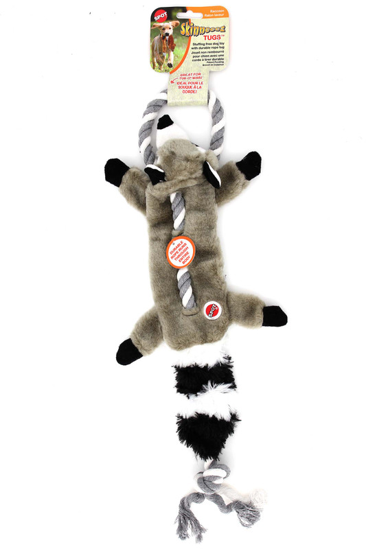 Spot Skinneeez Raccoon on a Rope Tug Dog Toy