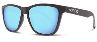 Abaco Polarized Sunglasses with a Gloss Black frame and Caribbean Blue lenses. Lifetime Warranty. Sold by Socio Surf Co.