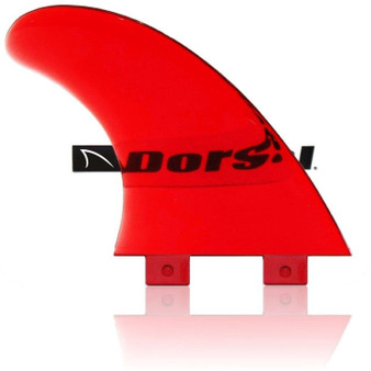 DORSAL Performance Flexrez Core Surfboard Twin Surf Fins (2) FCS Compatible Red