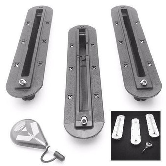 DORSAL Thruster Surfboard Fin Box Set with Screws [Black - White]