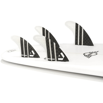 DORSAL Carbon Hexcore Quad Surfboard Fins (4) Honeycomb FCS Compatible Base Clear