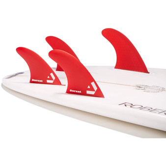 DORSAL Surfboard Fins Hexcore Quad Set (4) Honeycomb FUT Base Compatible Red