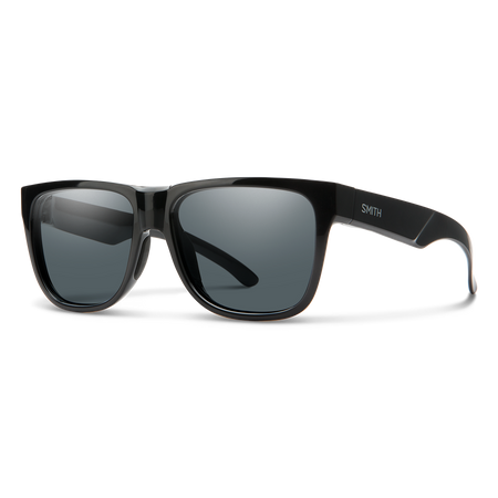 Smith sunglasses style Lowdown 2 Matte Black frame with ChromaPop Polarized Blue Mirror Lens side view