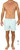 Swim Shorts with line and dot pattern in Aqua front view Swim Shorts with line and dot pattern in Aqua front view