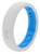 Groove Life Thin Solid Snow White Silicone Wedding Ring with blue insert