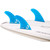 DORSAL Surfboard Fins Hexcore Thruster Set (3) Honeycomb FUT Base Compatible Blue