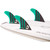 DORSAL Surfboard Fins Carbon Hexcore Thruster Set (3) Honeycomb Compatible FUT Base Green