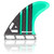 DORSAL Surfboard Fins Carbon Hexcore Thruster Set (3) Honeycomb Compatible FUT Base Green