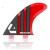 DORSAL Carbon Hexcore Thruster Surfboard Fins (3) Honeycomb Compatible FCS Base Red