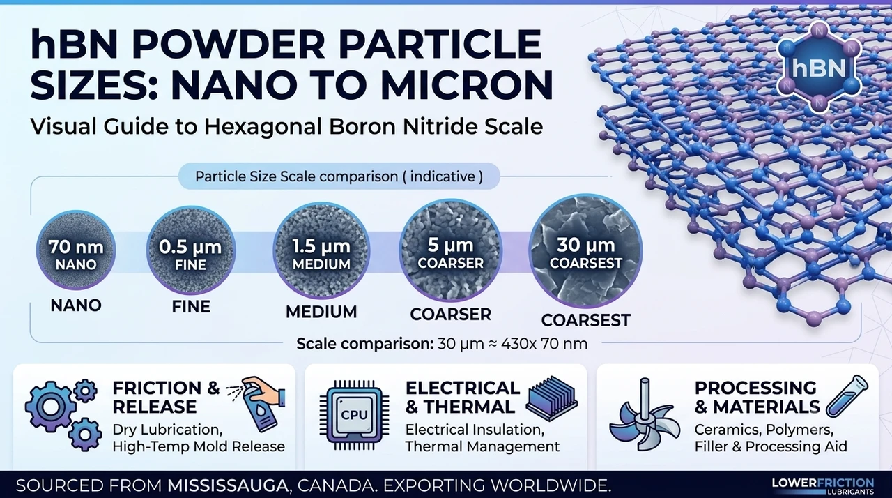 hBN Powder Particle Sizes: 70 nm to 30 µm Grades Compared