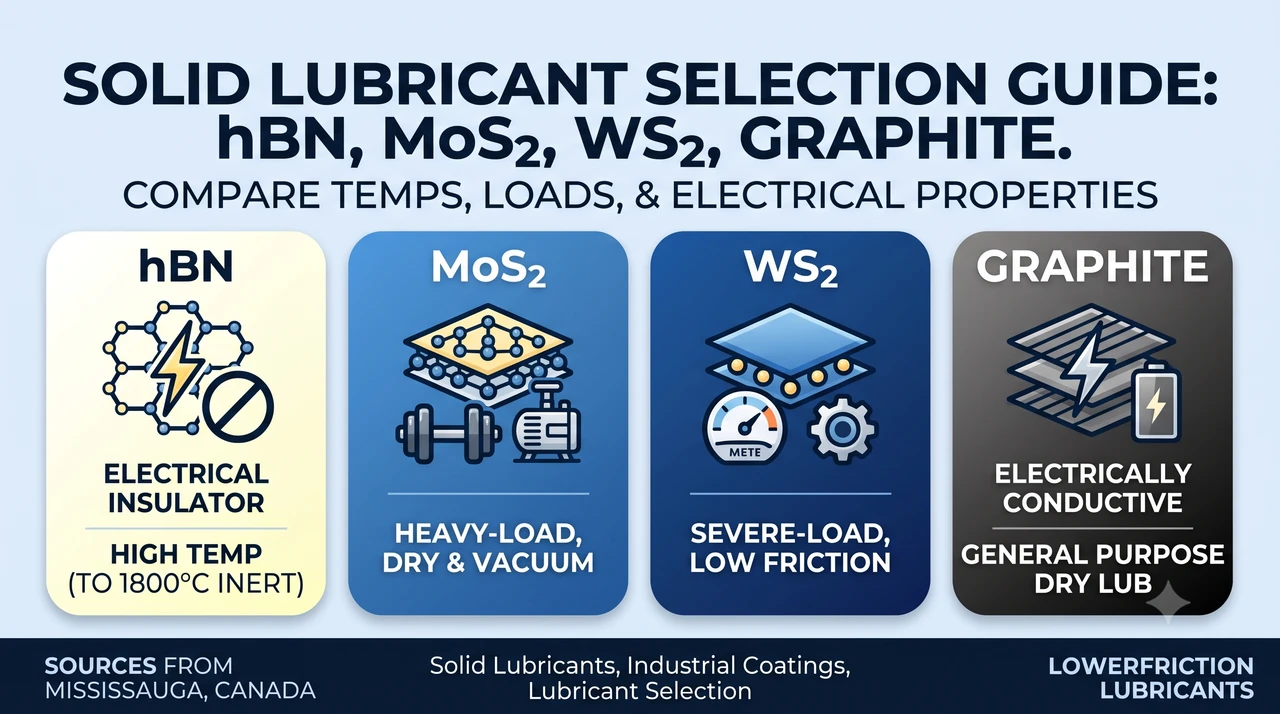 hBN vs MoS2 vs WS2 vs Graphite: Which Solid Lubricant Is Best?