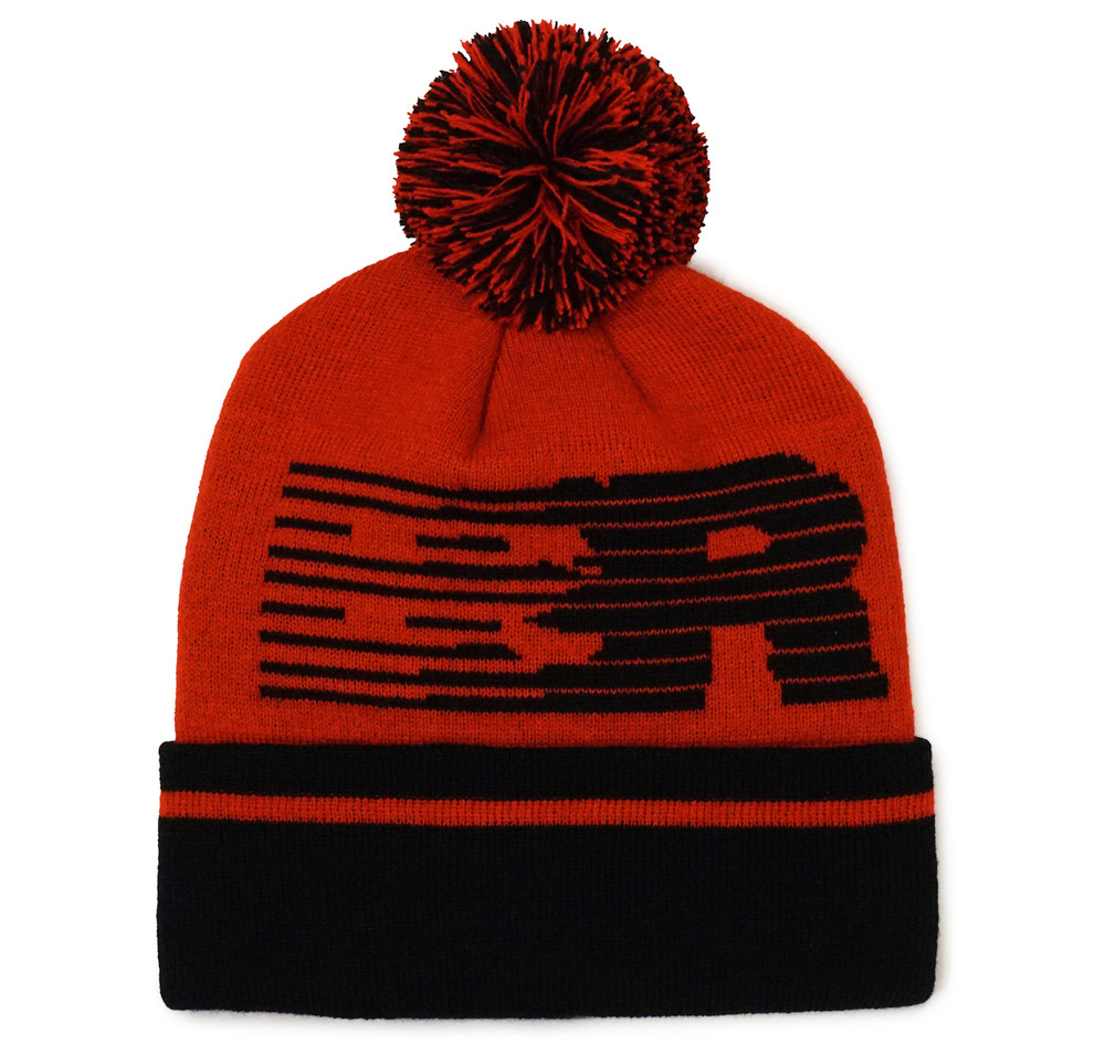 Speedlines Pom Beanie | Red/Black