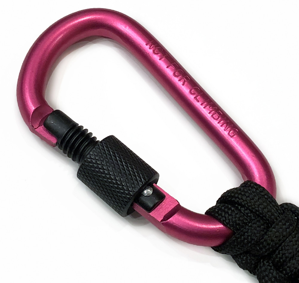 Locking Carabiner Paracord Keychain | Pink