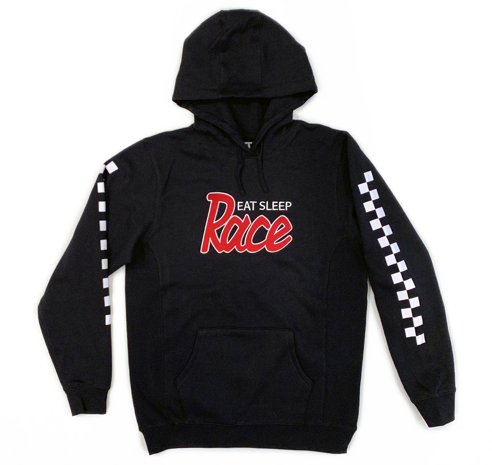 Pull Over Hoodie Embroidered Script | Black/Red