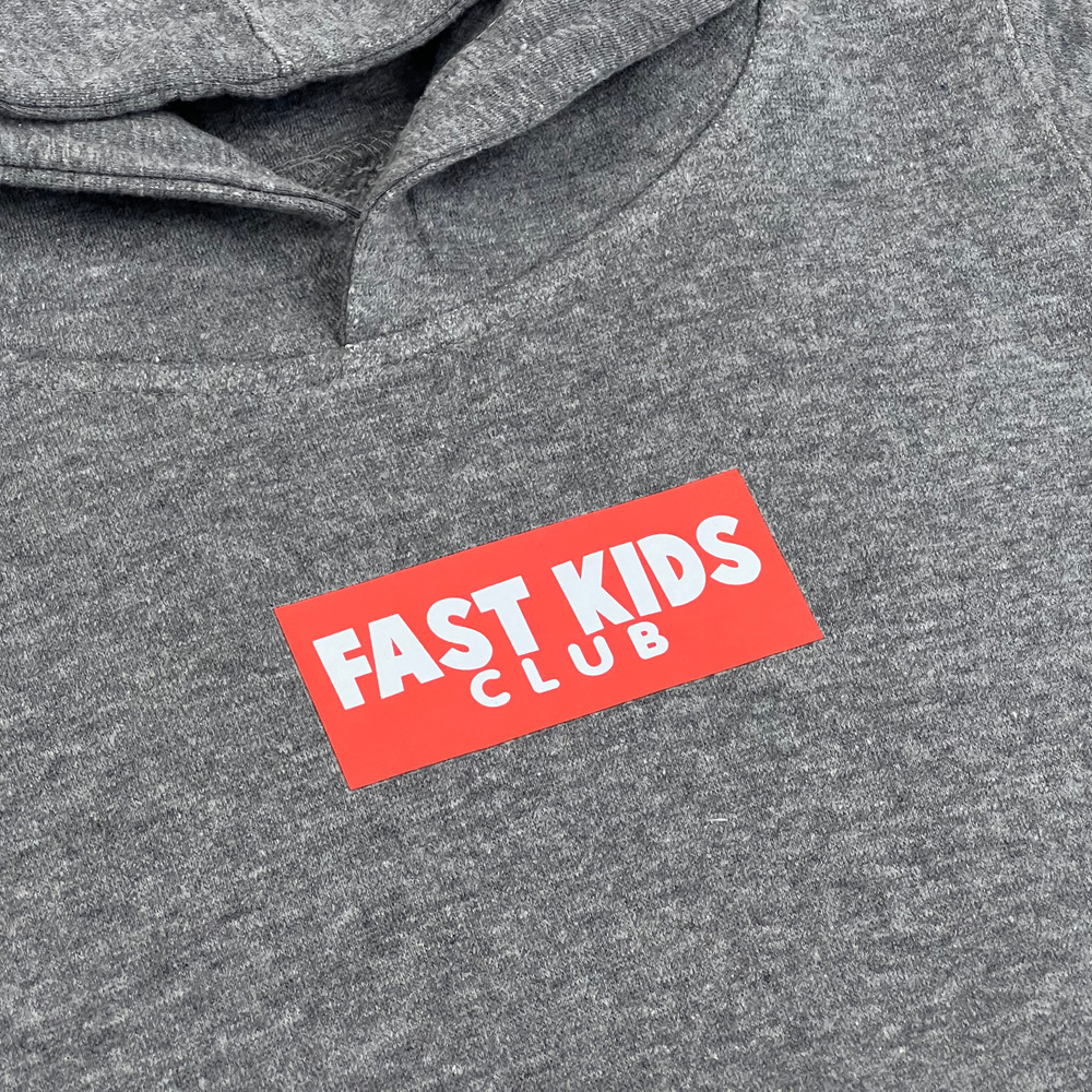 Kids FKC Box Pull Over Hoodie | Grey/Red