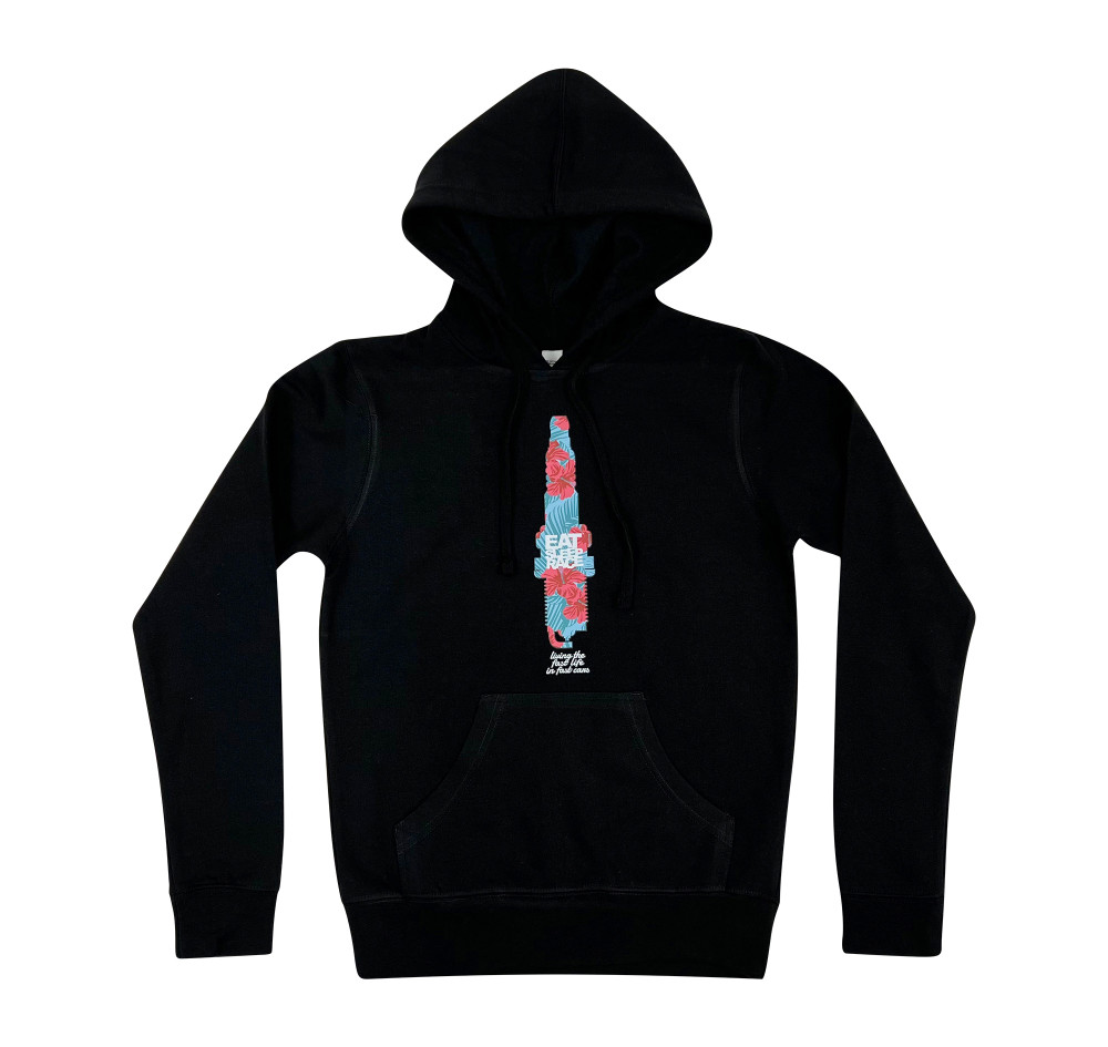 Ladies Pull Over Hoodie Flower Spark | Black