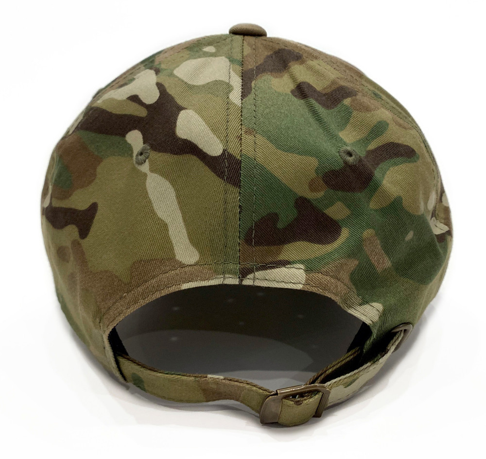 Knuckle Wrench Sport Strapback Hat | Green Multicam - White