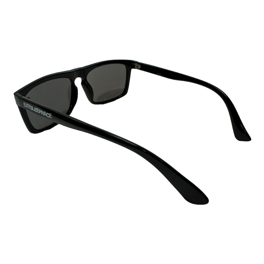 Logo Flat Top Sunglasses | Gloss Black/Silver(UV400) | Pouch