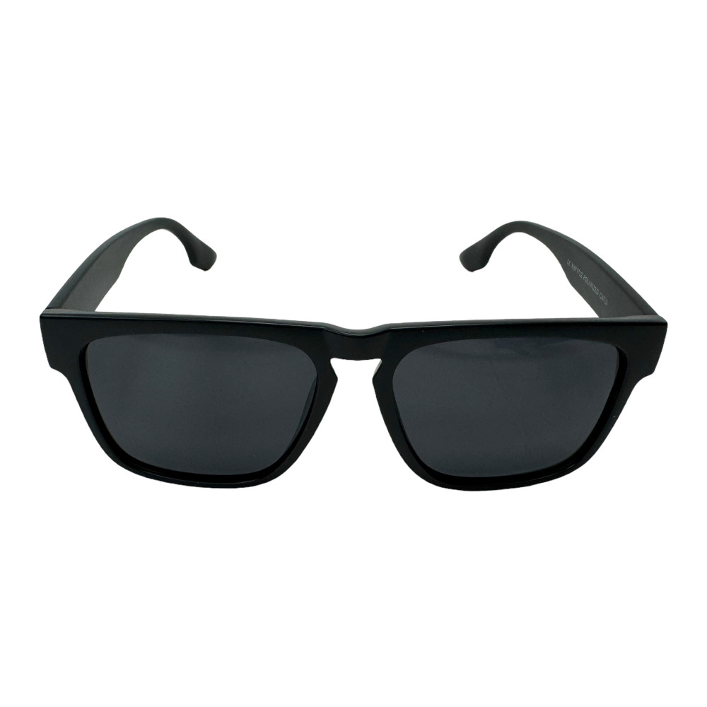 Logo Flat Top Sunglasses | Flat Black (Polarized) | Hard Case