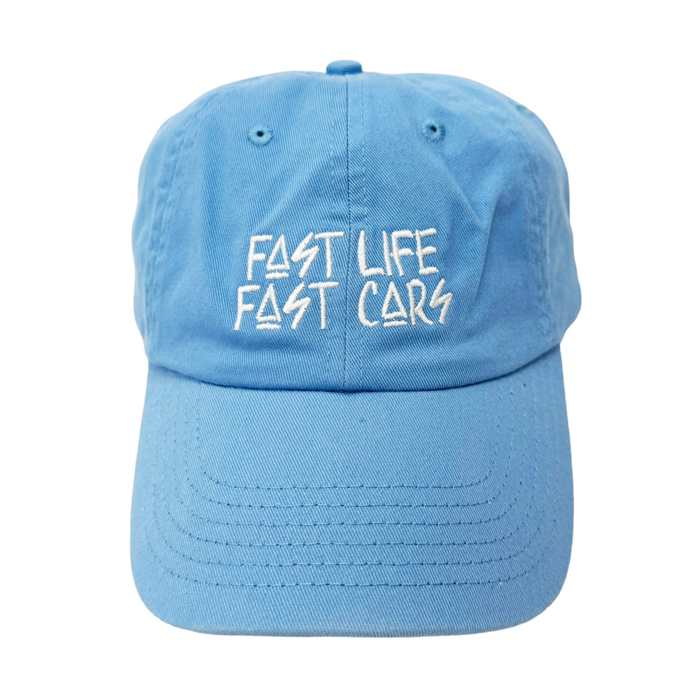 Fast Life Fast Cars Sport Strapback Hat | Powder Blue
