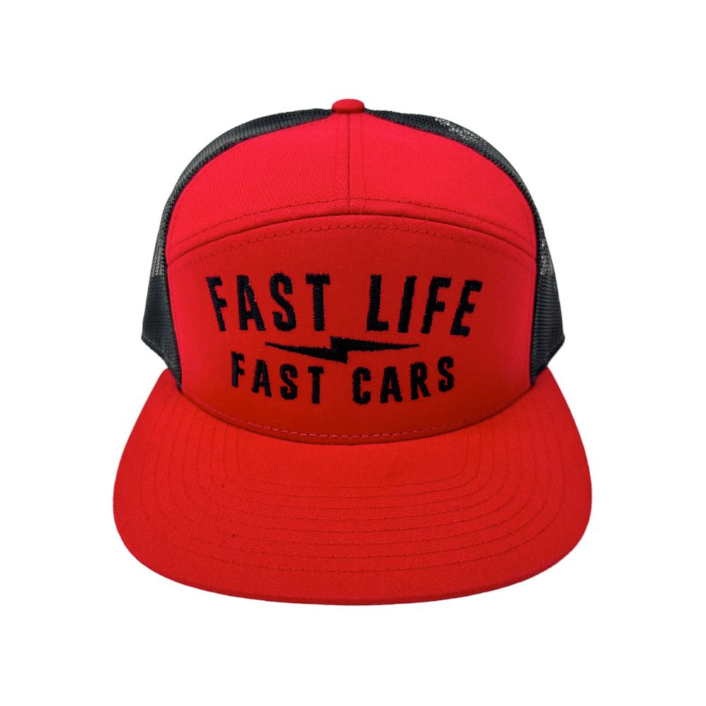 Fast Life Mesh Trucker Hat | Black/Red