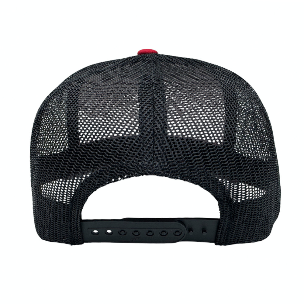 Carbon Logo Mesh Trucker Hat | Black/Red