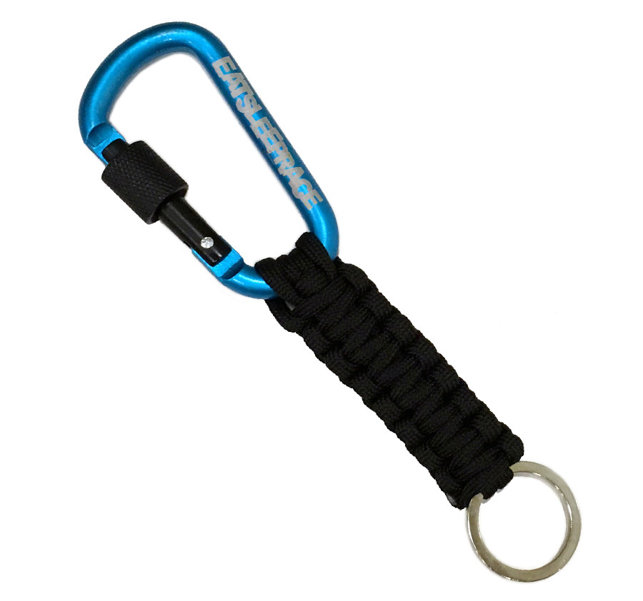 Locking Carabiner Paracord Keychain | Teal - Eat Sleep Race