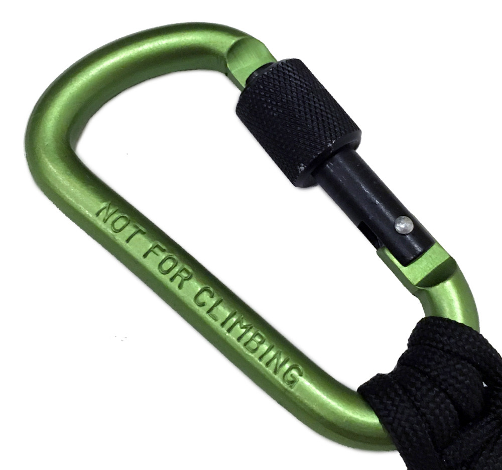 Locking Carabiner Paracord Keychain | Green