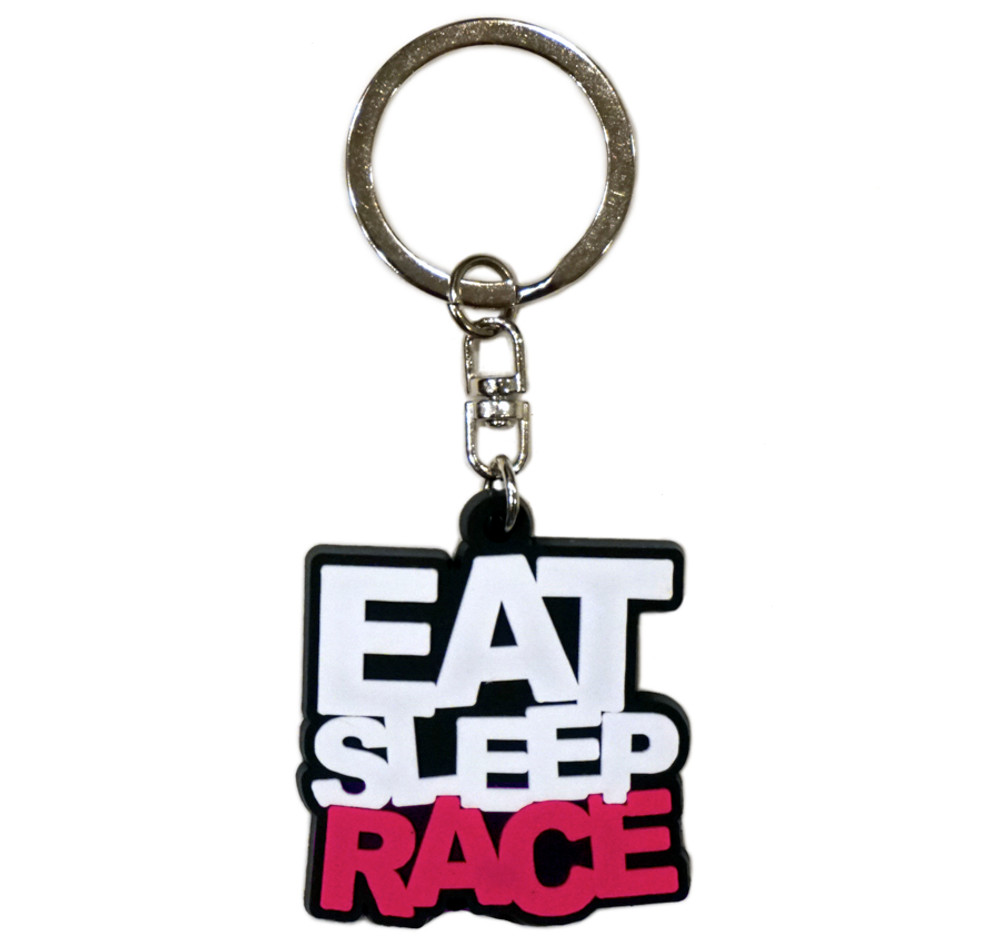 Logo Keychain | White/Magenta