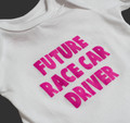 Infant One Piece Future Driver | White/Pink