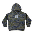 Kids Logo Square Pull Over Hoodie | Camo/White